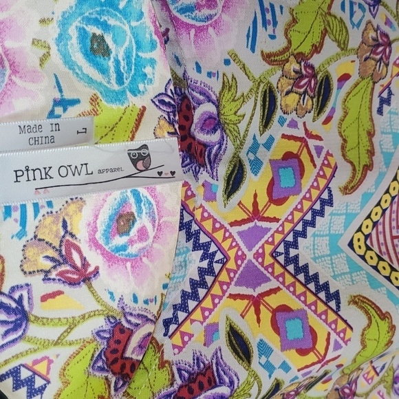 Pink Owl Colorful Light Sz. L Dress - Picture 4 of 10